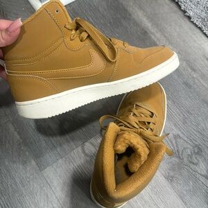 Tan Nike high tops